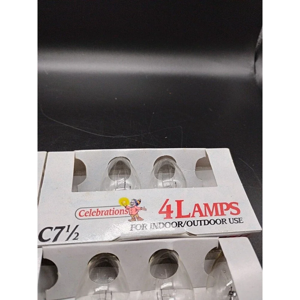 Vintage - C7 1/2 - Clear - Christmas Lamps Indoor Outdoor Bulbs - 21 Count